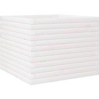 Berkfield Home Garden Planter White 60x60x46 cm Solid Wood Pine | Size: 60 x 60 x 46 cm
