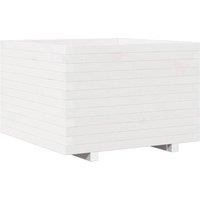 Berkfield Home Garden Planter White 70x70x49.5 cm Solid Wood Pine