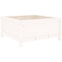 Berkfield Home Garden Planter White 82.5x82.5x39 cm Solid Wood Pine