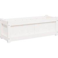 Berkfield Home Garden Planter White 90x31x31 cm Solid Wood Pine | Size: 90 x 31 x 31 cm