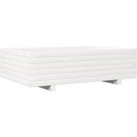 Berkfield Home Garden Planter White 90x60x26.5 cm Solid Wood Pine