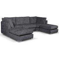 SNUG FURNITURE BIRMINGHAM LTD London U Shape Charcoal Grey Fullback Corner Sofa