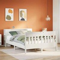 Berkfield Home Bookcase Bed without Mattress White 135x190 cm Double Solid Wood Pine