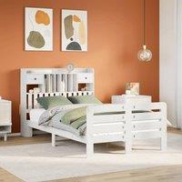 Berkfield Home Bookcase Bed without Mattress White 135x190 cm Double Solid Wood Pine