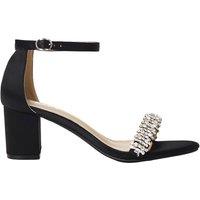 MODISHION Women's Ankle Strap Open Toe Block Heels Pumps Sandals in Black | Size: 5.5