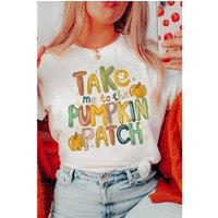 Everyday The Label Women's White Take Me To The Pumpkin Patch Cotton Blend T-Shirt | Size: Small