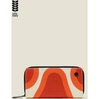 Orla Kiely Women's Bold Pear Print Large Zip-Around Wallet with Card Slots in Red