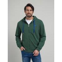 Beverly Hills Polo Club Men's CONTRAST POLO PONY ZIP HOODIE WOOD in Green | Size: Small