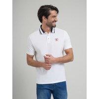 Beverly Hills Polo Club Men's COLLAR STRIPE POLO SHIRT in White | Size: Large