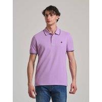 Beverly Hills Polo Club Men's TIPPED PLACKET TAG POLO SHIRT LILAC in Purple | Size: 2XL