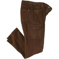 Atlas for Men Men's Corduroy Cargo Trousers in Brown | Size: 28R