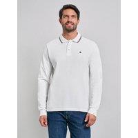 Beverly Hills Polo Club Men's TIPPED POLO PONY LS POLO SHIRT WINTER in White | Size: Large