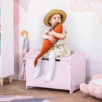HOMCOM 40x60cm Kids Storage Box Bedroom Toy Chest Organiser in Pink | Size: 40x60 cm