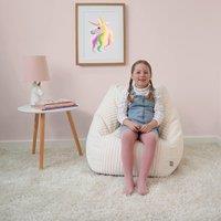 rucomfy Beanbags rucomfy Indoor Jumbo Cord Snuggle Bean Bag Chair for Kids in Ivory