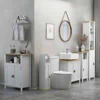 Kleankin Bathroom Under Sink Cabinet with Adjustable Shelf, White