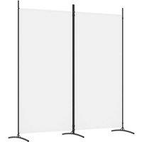 Berkfield Home 2-Panel Room Divider White 175x180 cm Fabric