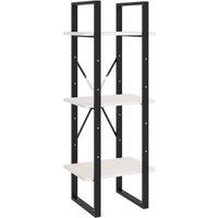 Berkfield Home 3-Tier Book Cabinet White 40x30x105 cm Solid Pinewood | Size: 40 x 30 x 105 cm