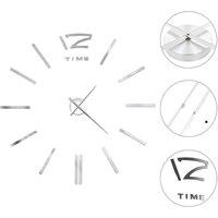 Berkfield Home 3D Wall Clock Modern Design 100 cm XXL Silver