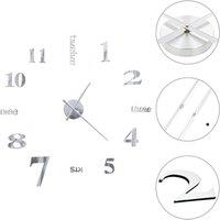 Berkfield Home 3D Wall Clock Modern Design 100 cm XXL Silver