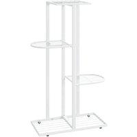 Berkfield Home 4-Floor Flower Stand 43x22x76 cm White Metal | Size: 43 x 22 x 76 cm