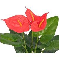 Berkfield Home Artificial Anthurium Plant with Pot 45 cm Red & Yellow