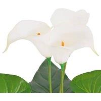Berkfield Home Artificial Calla Lily Plant with Pot 45 cm White