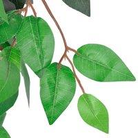 Berkfield Home Artificial Plant Ficus Tree with Pot 90 cm in Green
