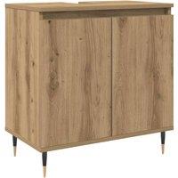 Berkfield Home Bathroom Cabinet Artisan Oak 58x33x60 cm Engineered Wood in Brown | Size: 58 x 33 x 60 cm