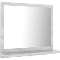 Berkfield Home Bathroom Mirror Concrete Grey 40x10.5x37 cm Engineered Wood