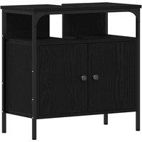 Berkfield Home Bathroom Sink Cabinet Black Oak 60x30x60 cm Engineered Wood | Size: 60 x 30 x 60 cm