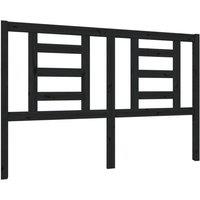 Berkfield Home Bed Headboard Black 146x4x100 cm Solid Wood Pine | Size: 146 x 4 x 100 cm