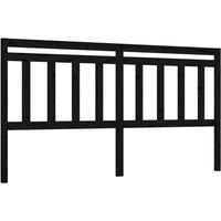 Berkfield Home Bed Headboard Black 206x4x100 cm Solid Wood Pine | Size: 206 x 4 x 100 cm