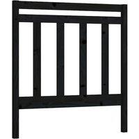 Berkfield Home Bed Headboard Black 95x4x100 cm Solid Wood Pine | Size: 95 x 4 x 100 cm