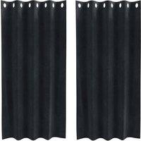 Berkfield Home Blackout Curtains with Eyelets 2 pcs Black Velvet
