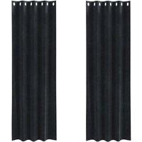 Berkfield Home Blackout Curtains with Eyelets 2 pcs Black Velvet