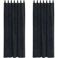 Berkfield Home Blackout Curtains with Hanging Loops 2 pcs Black Velvet