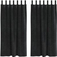 Berkfield Home Blackout Curtains with Hanging Loops 2 pcs Black Velvet