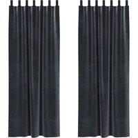Berkfield Home Blackout Curtains with Hanging Loops 2 pcs Dark Grey Velvet