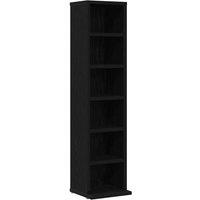 Berkfield Home CD Cabinet Black Oak 21x20x88 cm Engineered Wood | Size: 21 x 20 x 88 cm