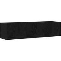 Berkfield Home CD Wall Shelf - Black Oak, 75x18x18 cm, Made of Engineered Wood | Size: 75 x 18 x 18 cm