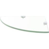 Berkfield Home Corner Shelf with Chrome Supports Glass Clear 25x25 cm