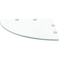 Berkfield Home Corner Shelf with Chrome Supports Glass Clear 45x45 cm