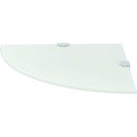 Berkfield Home Corner Shelf with Chrome Supports Glass White 25x25 cm
