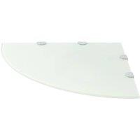 Berkfield Home Corner Shelf with Chrome Supports Glass White 45x45 cm