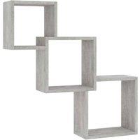 Berkfield Home Cube Wall Shelf Concrete Grey 68x15x68 cm Engineered Wood | Size: 68 x 15 x 68 cm
