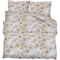 Berkfield Home Duvet Cover Set White & Brown 200x220 cm Cotton