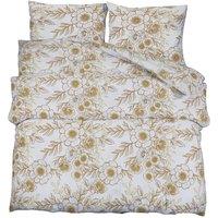 Berkfield Home Duvet Cover Set White & Brown 220x240 cm Cotton