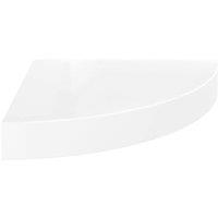 Berkfield Home Floating Corner Shelf High Gloss White 25x25x3.8 cm MDF