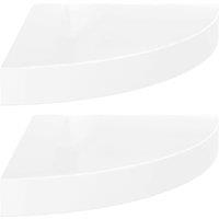 Berkfield Home Floating Corner Shelves 2 pcs High Gloss White 25x25x3.8 cm MDF