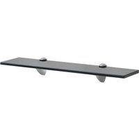 Berkfield Home Floating Shelves 2 pcs Glass 50x10 cm 8 mm in Black